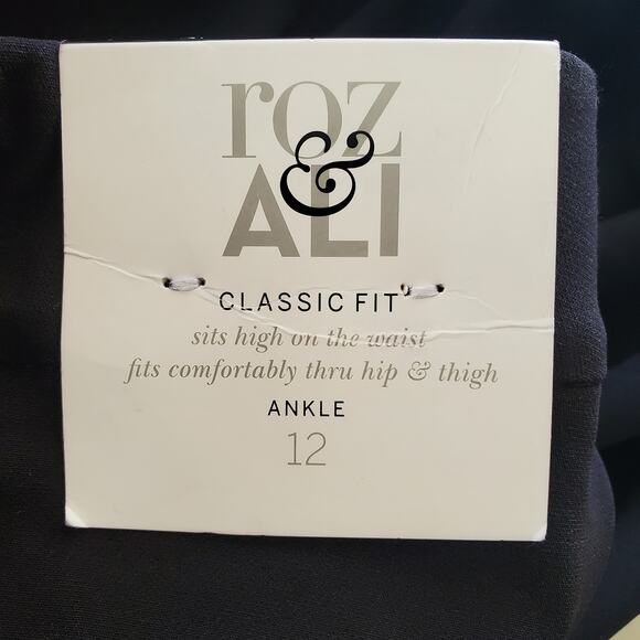 Roz & Ali Black Classic Fit Ankle Pants Size 12 NWT - Picture 6 of 8